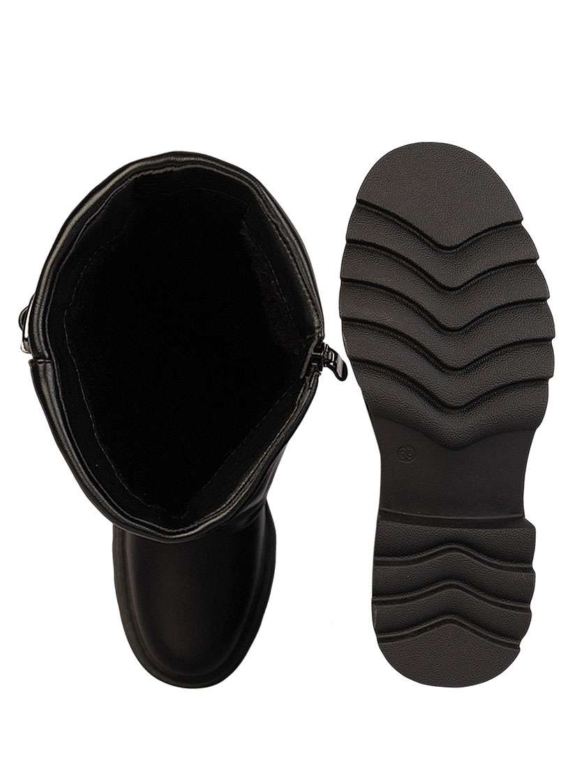 women solid block heel knee length boots - 22254999 -  Standard Image - 5