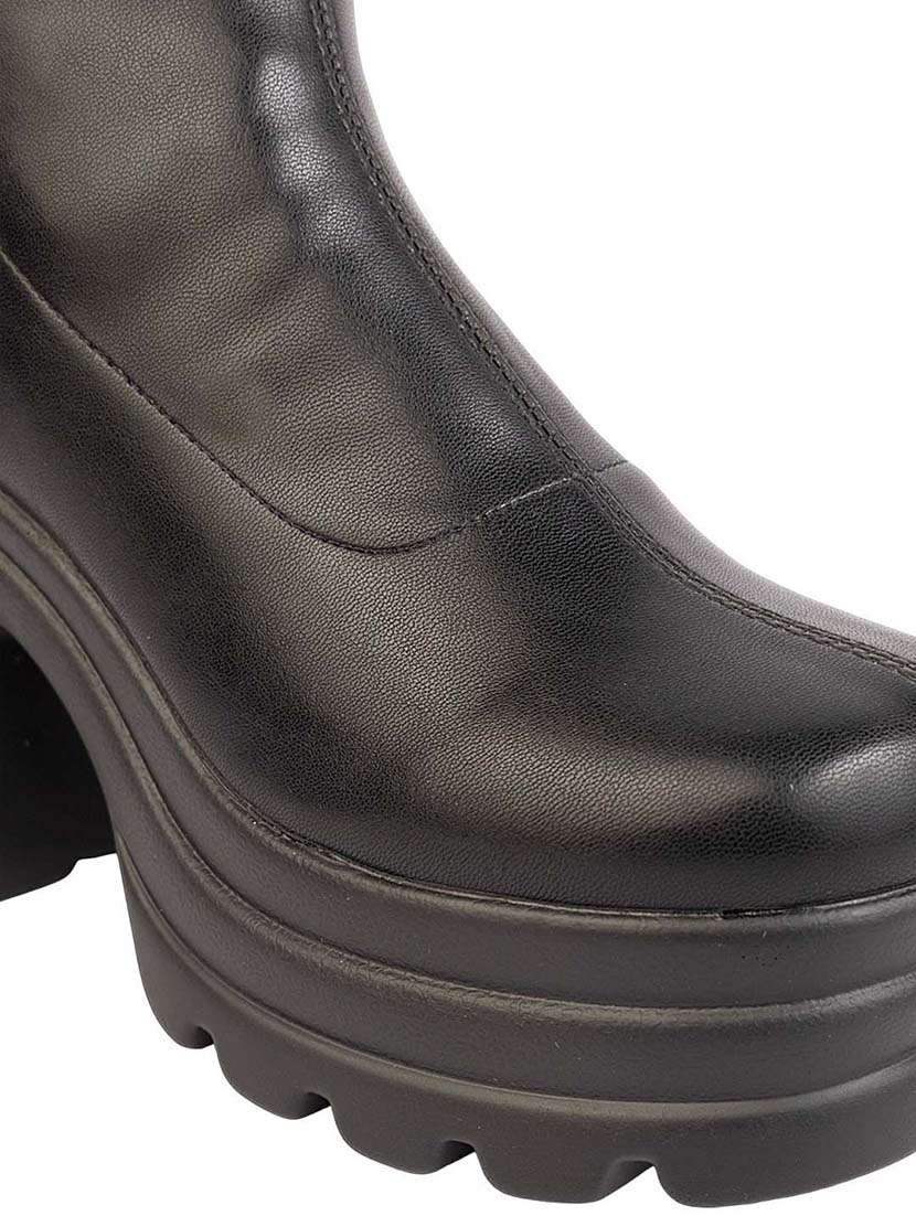 women solid block heel knee length boots - 22255003 -  Standard Image - 5