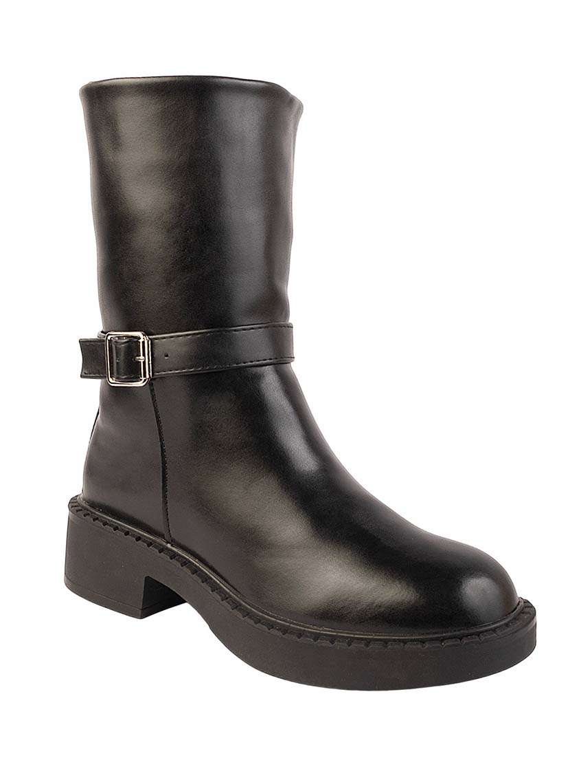 women solid knee length boots - 22255006 -  Standard Image - 3