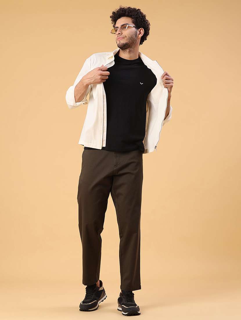 men solid collared long sleeve shacket - 22255109 -  Standard Image - 5