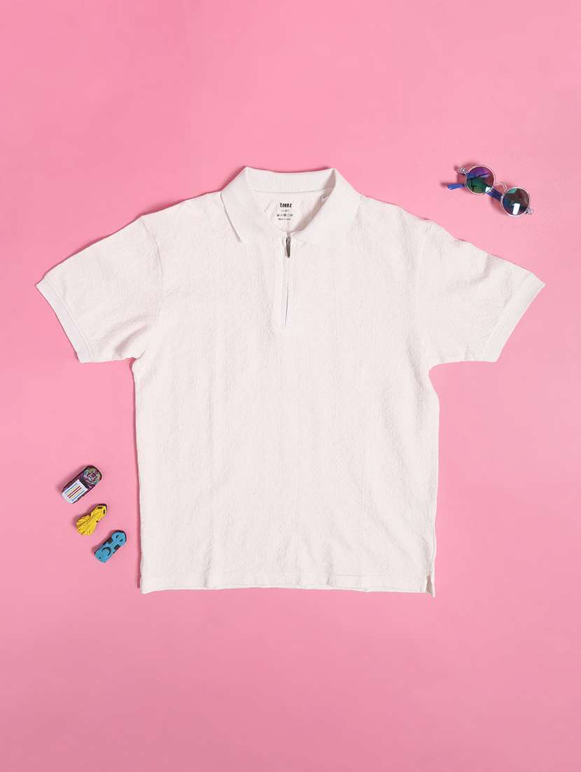 off white cotton plain tee