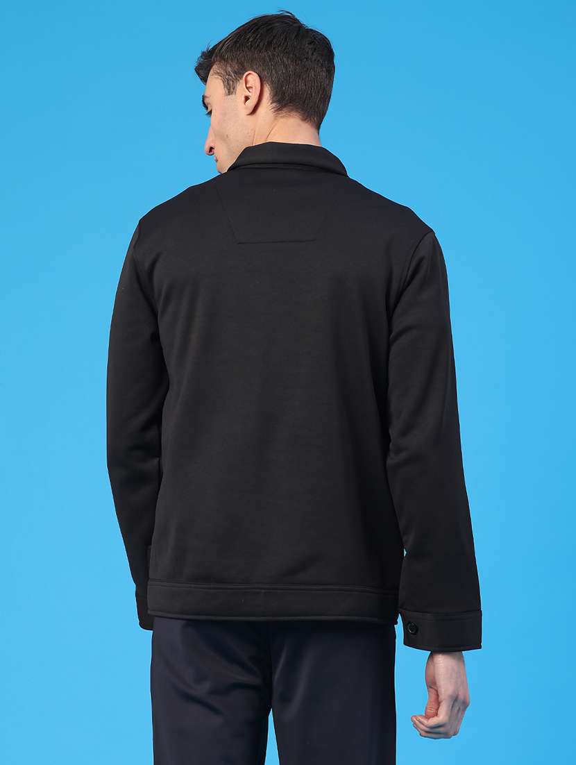 Men Solid Collared Long Sleeve Shacket - 22255146 -  Standard Image - 3