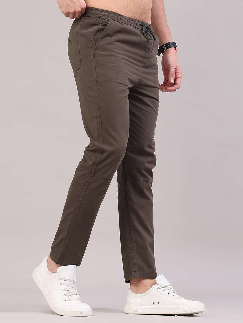 men solid mid rise full length track pant - 22255151 -  Standard Image - 3