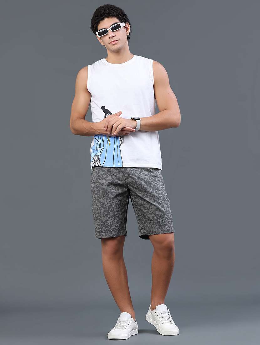 men printed mid rise regular fit shorts - 22255168 -  Standard Image - 5