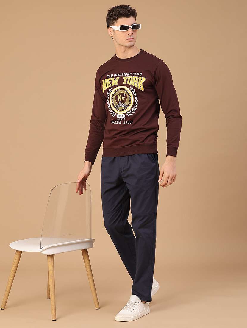 men solid mid rise full length track pant - 22255170 -  Standard Image - 5