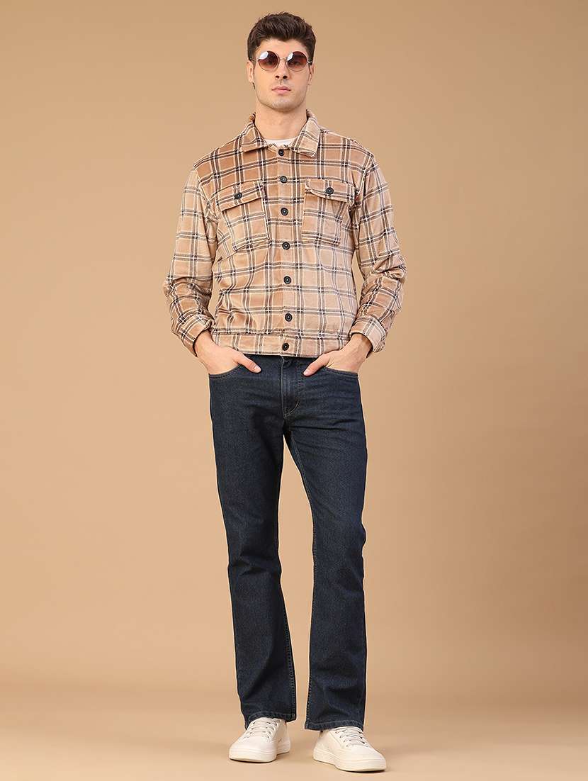 Men Checkered Collared Long Sleeve Shacket - 22255189 -  Standard Image - 5