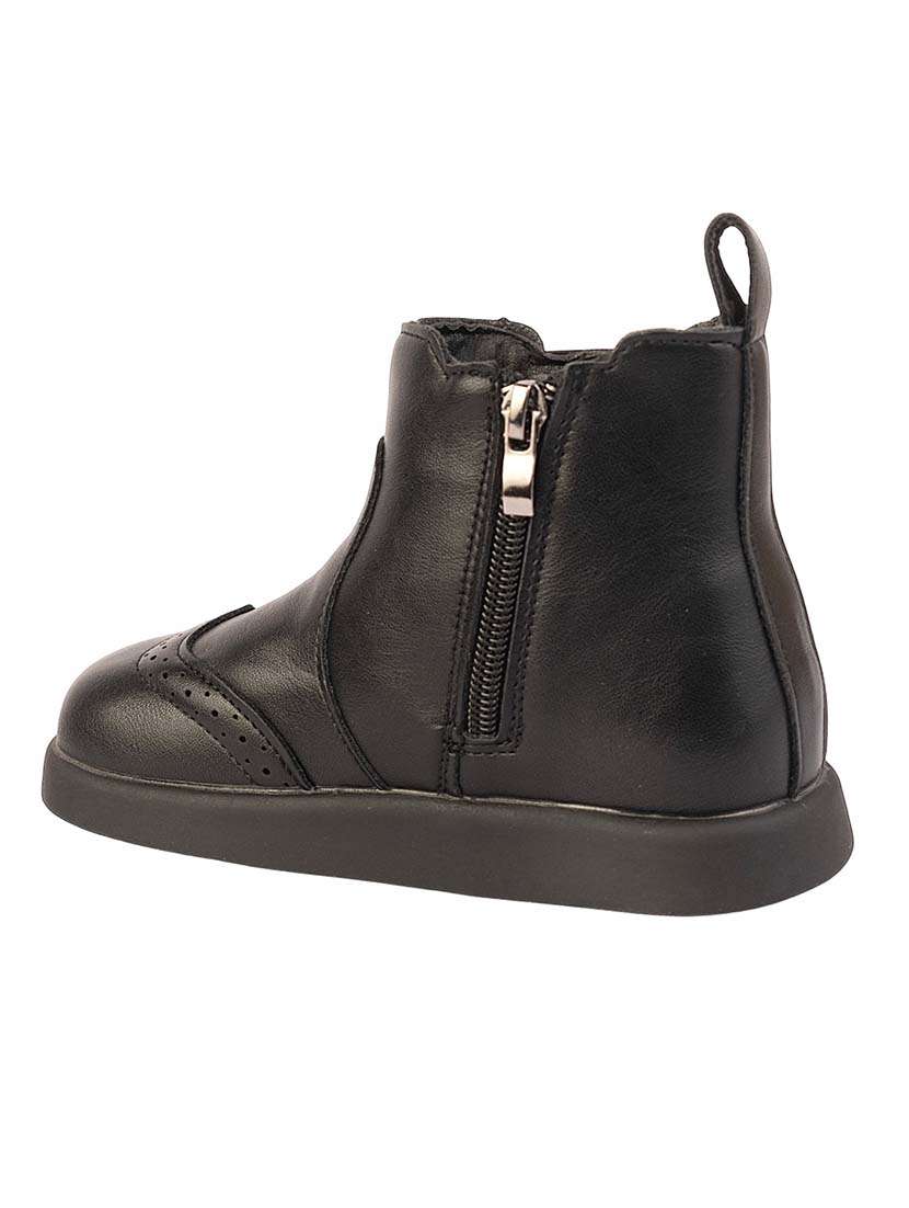 kids black solid ankle length boot - 22255193 -  Standard Image - 3