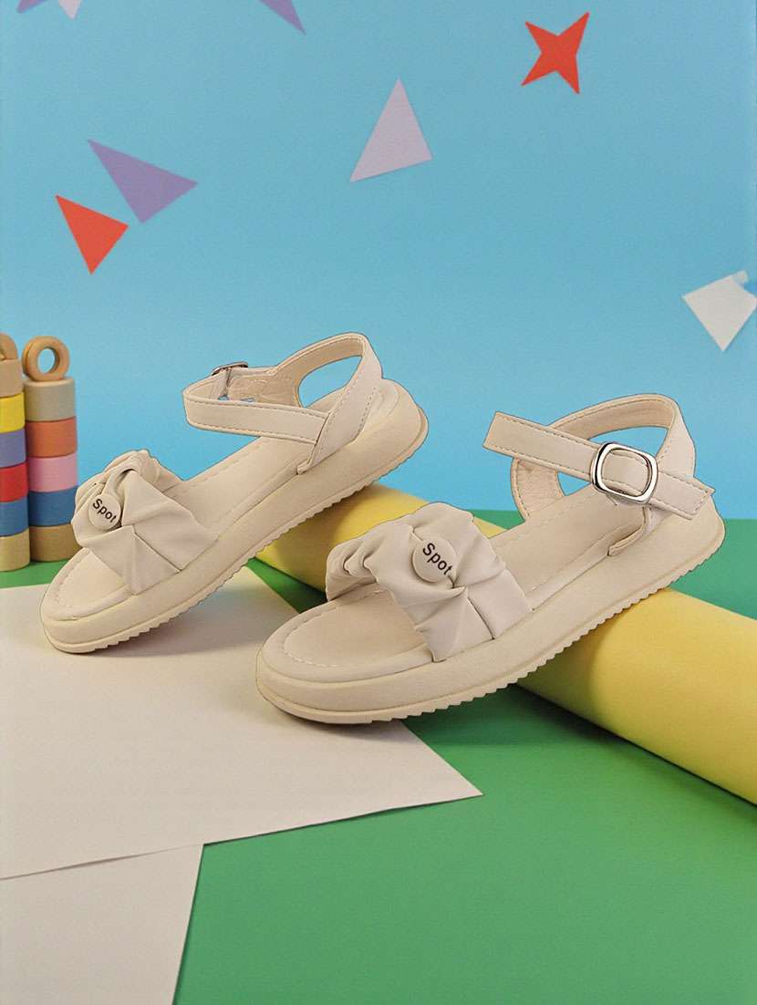 girls solid back strap flat sandal