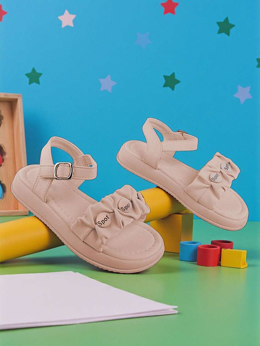 girls solid back strap flat sandal