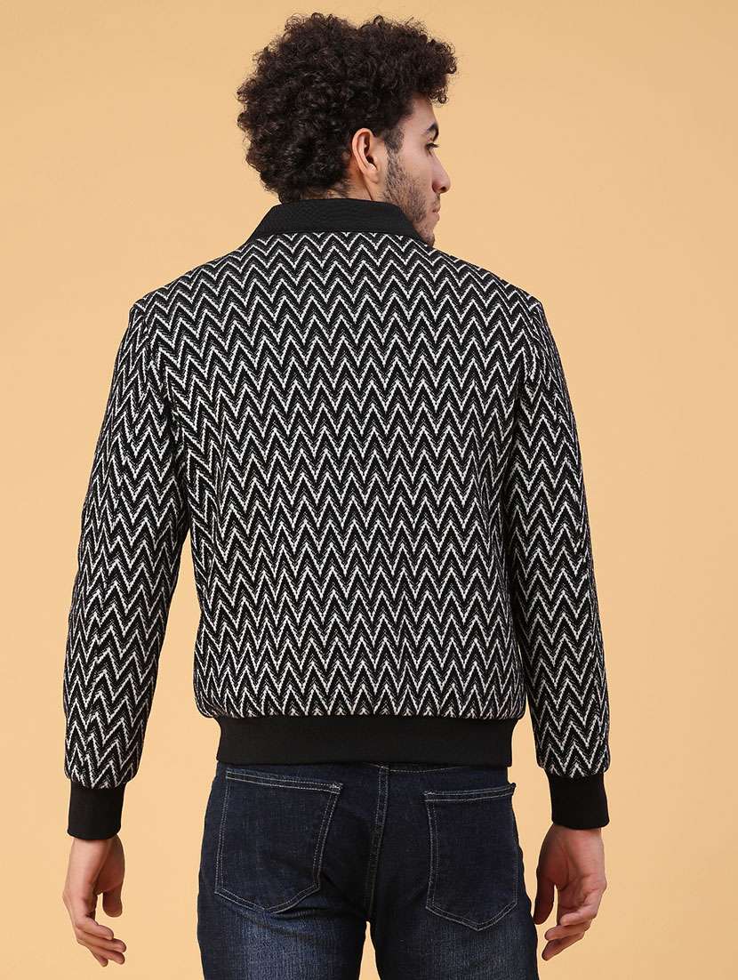 men self designed collared long sleeve shacket - 22255347 -  Standard Image - 3