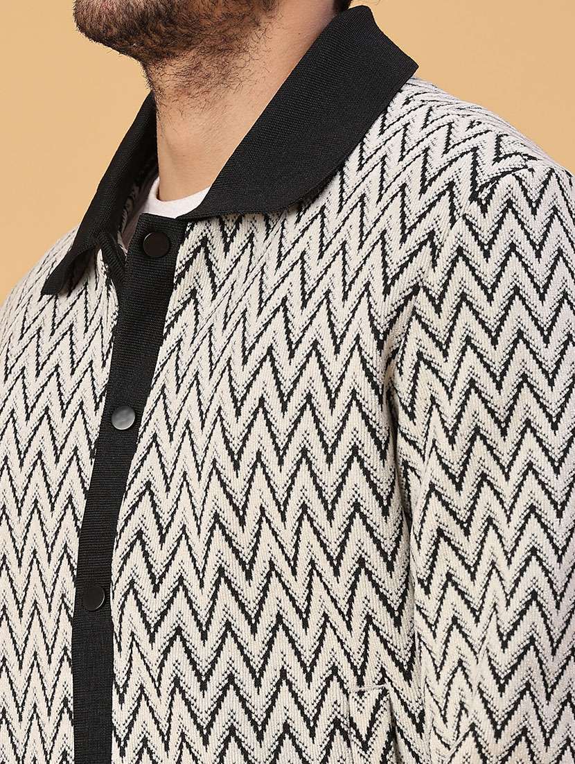 men self designed long sleeve shacket - 22255432 -  Standard Image - 5