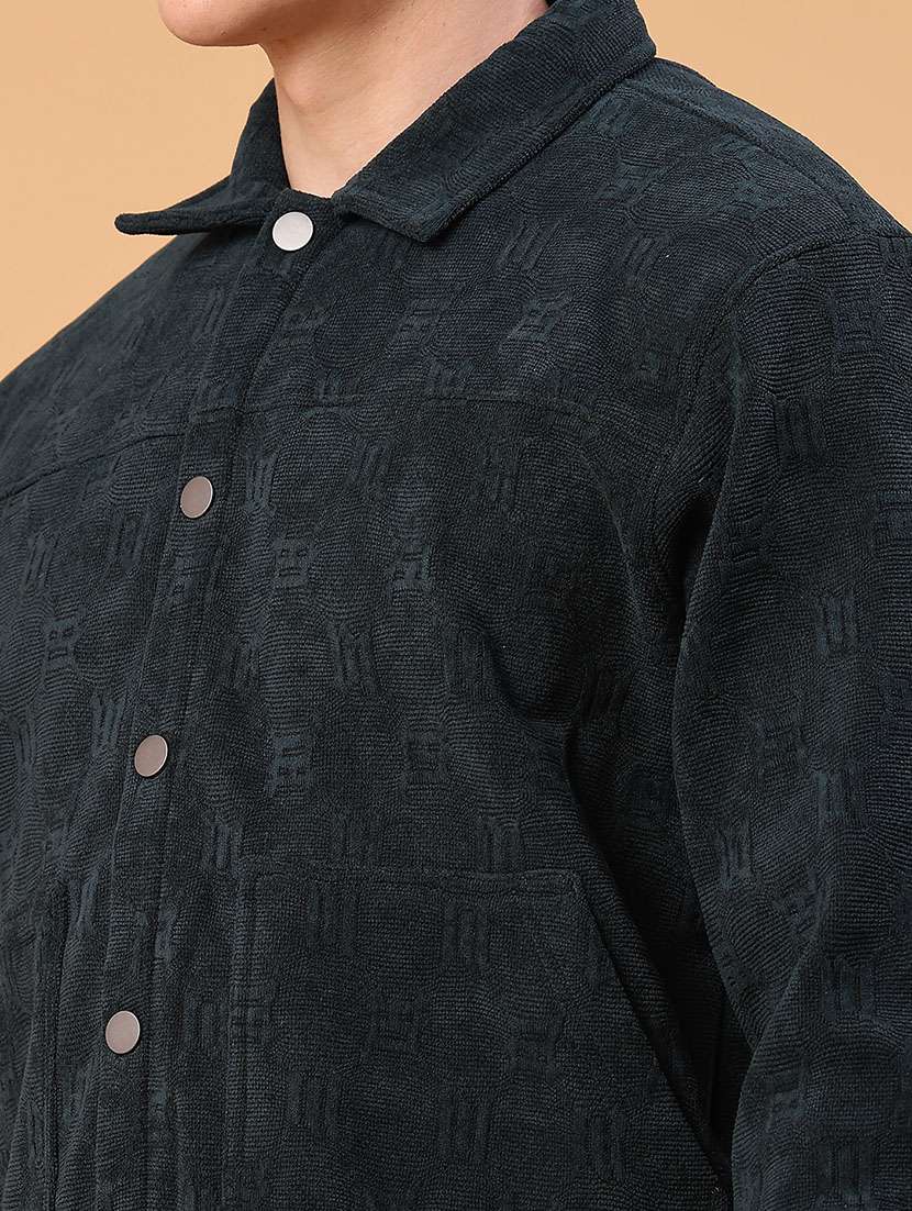 men self designed long sleeve shacket - 22255434 -  Standard Image - 5