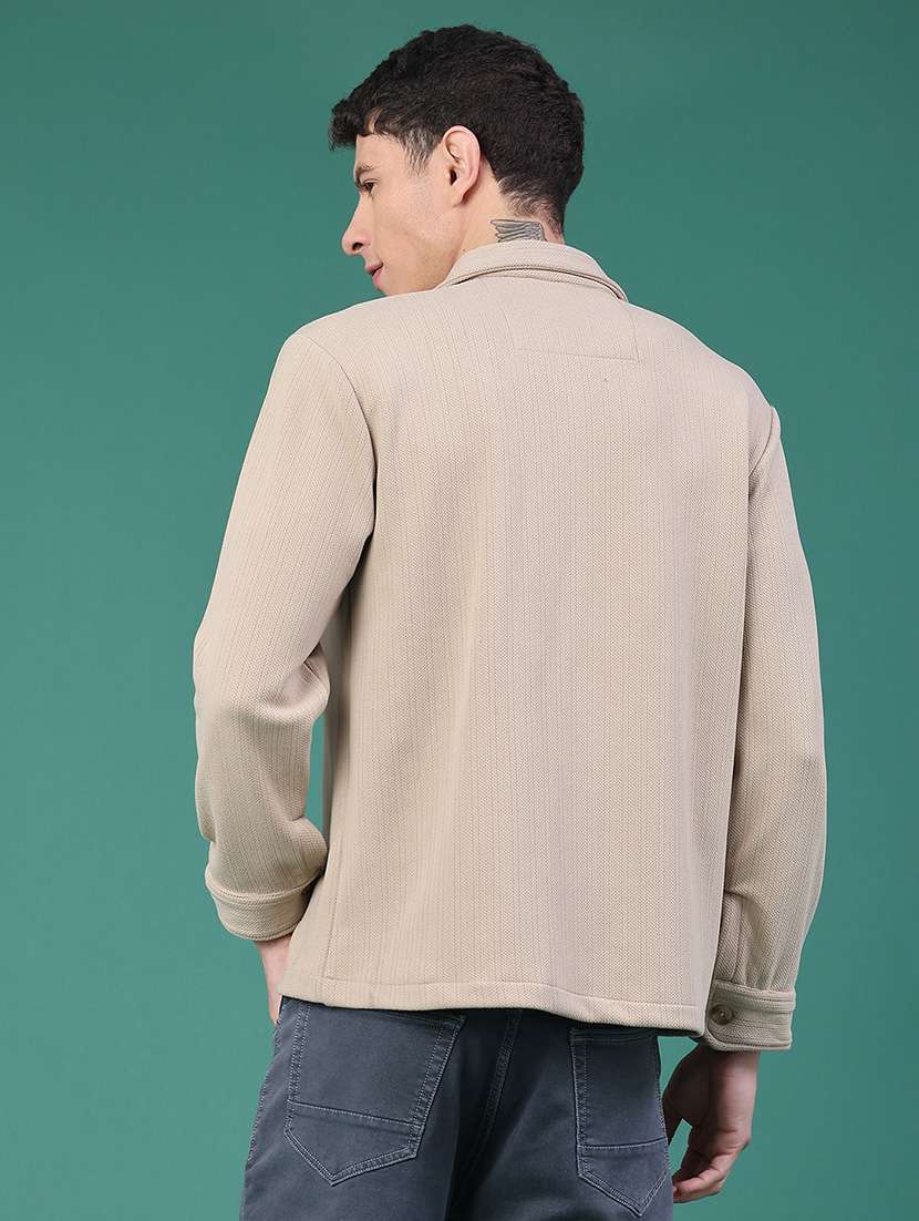Men Self Design Long Sleeve Regular Fit Shacket - 22255482 -  Standard Image - 3