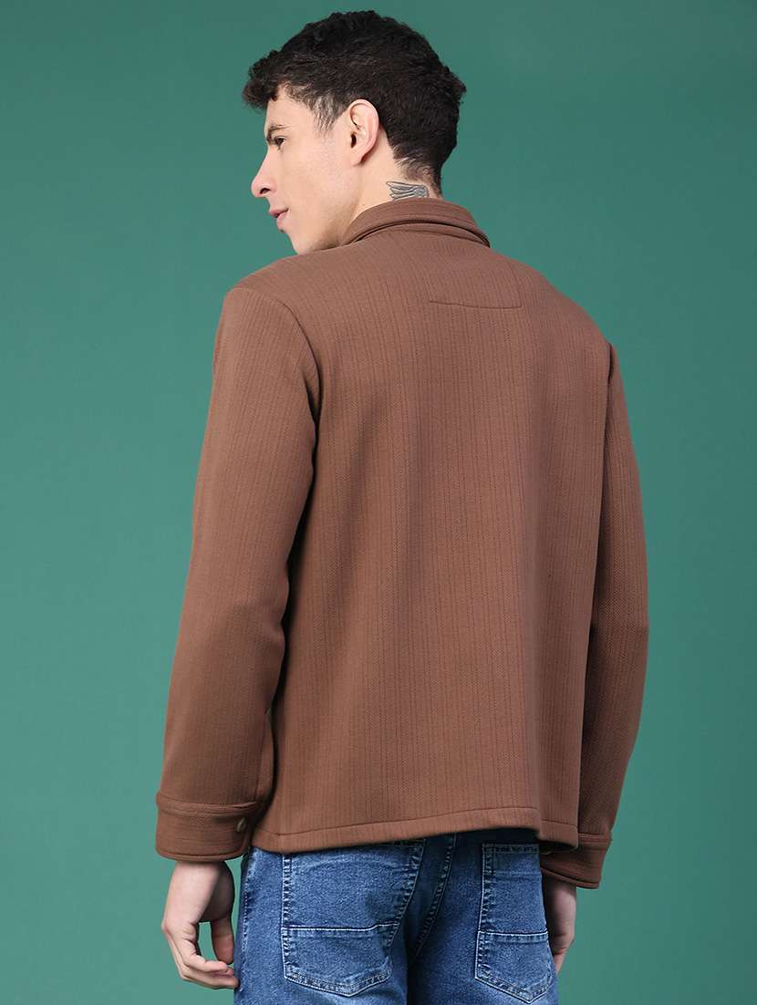 Men Self Design Long Sleeve Regular Fit Shacket - 22255483 -  Standard Image - 3