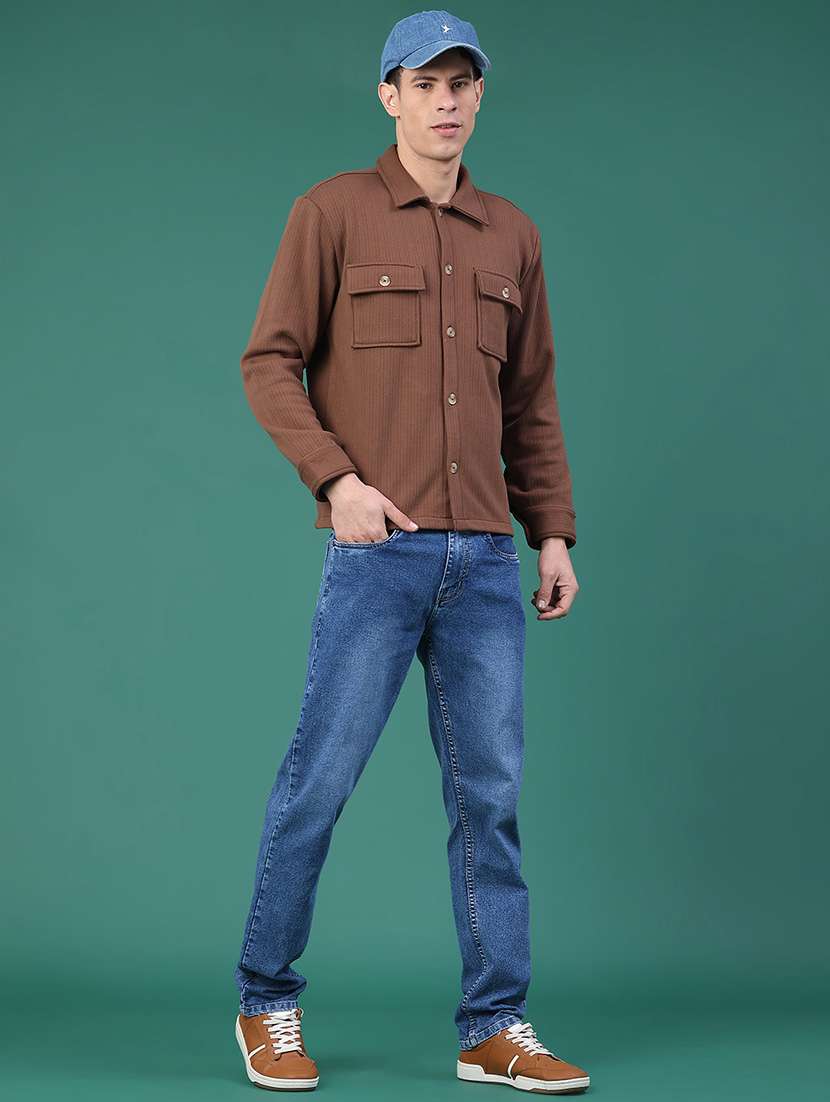 Men Self Design Long Sleeve Regular Fit Shacket - 22255483 -  Standard Image - 5