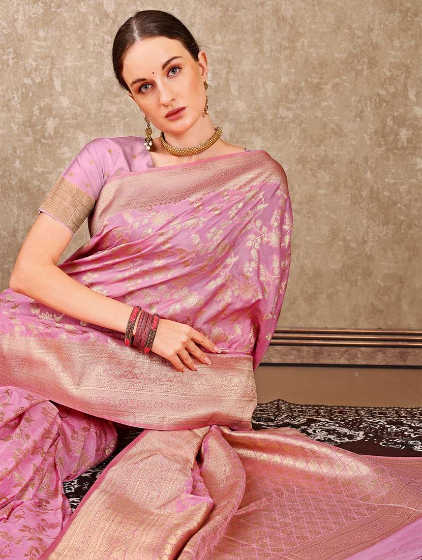 women self design banarasi saree with blouse - 22255532 -  Standard Image - 3