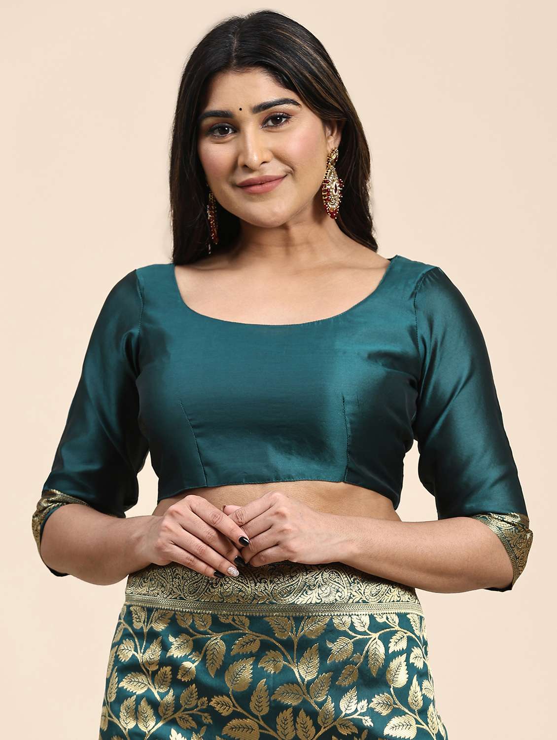 women self design banarasi saree with blouse - 22255534 -  Standard Image - 3