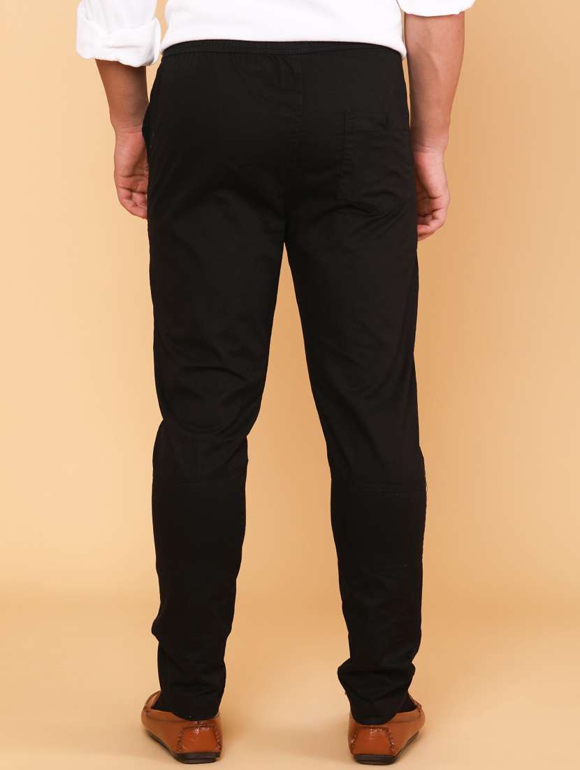 Men Solid Mid Rise Chinos Casual Trouser - 22255695 -  Standard Image - 3