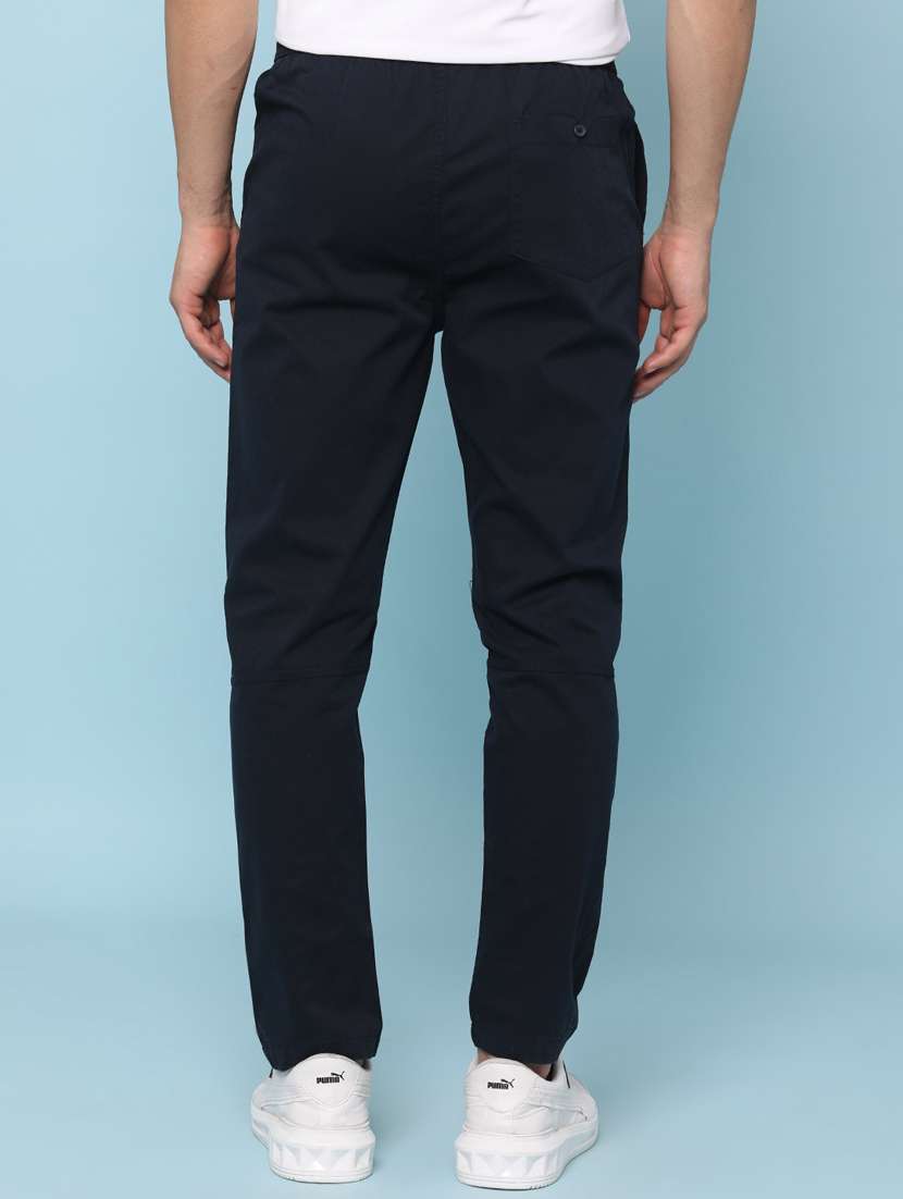 Men Solid Mid Rise Chinos Casual Trouser - 22255696 -  Standard Image - 3