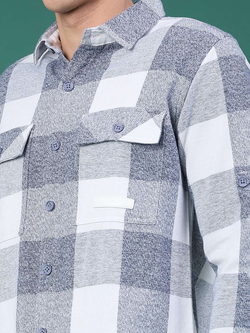 Blue Cotton Shacket - 22256253 -  Standard Image - 5