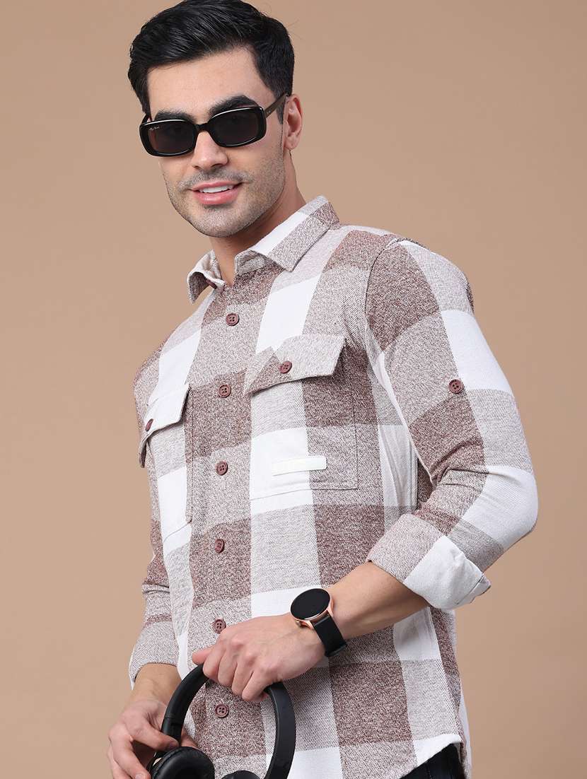 brown cotton shacket