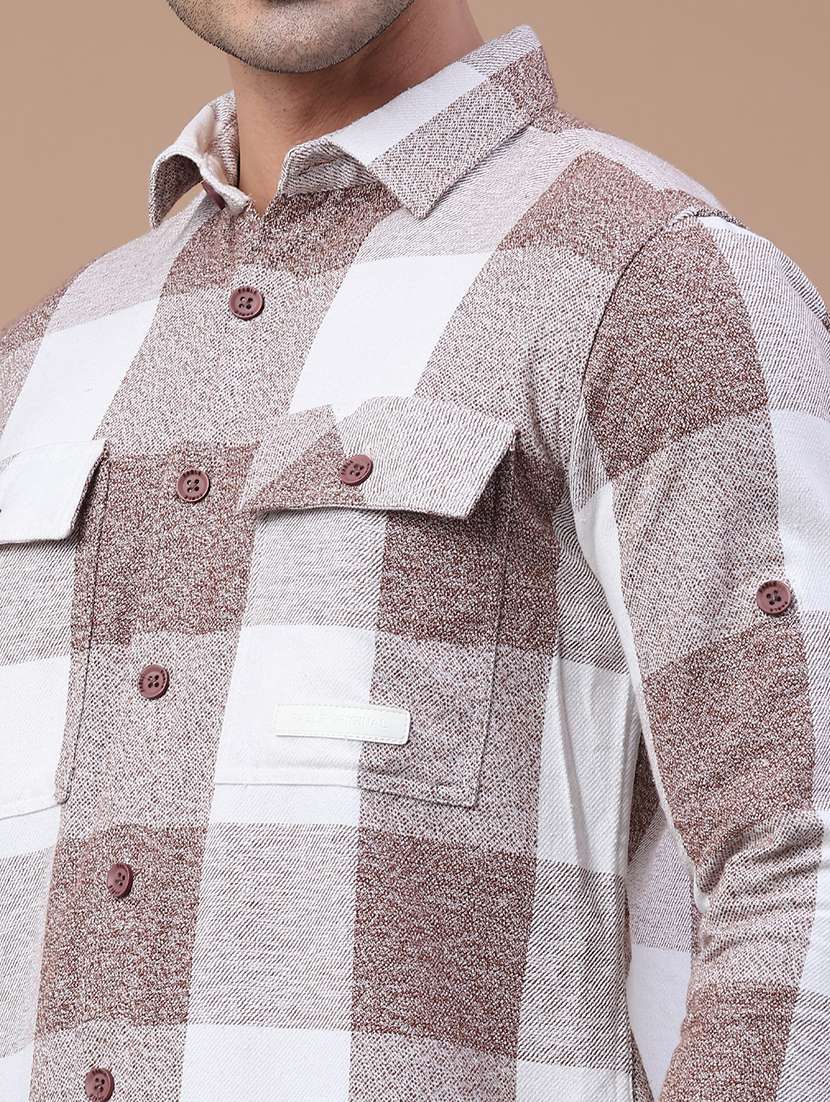 Brown Cotton Shacket - 22256255 -  Standard Image - 5