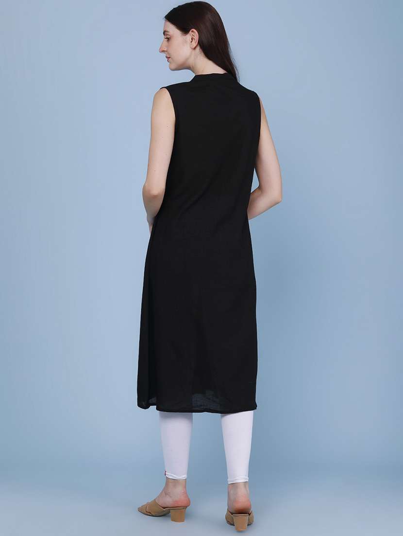 women embroidered sleeveless a-line kurta - 22256900 -  Standard Image - 5