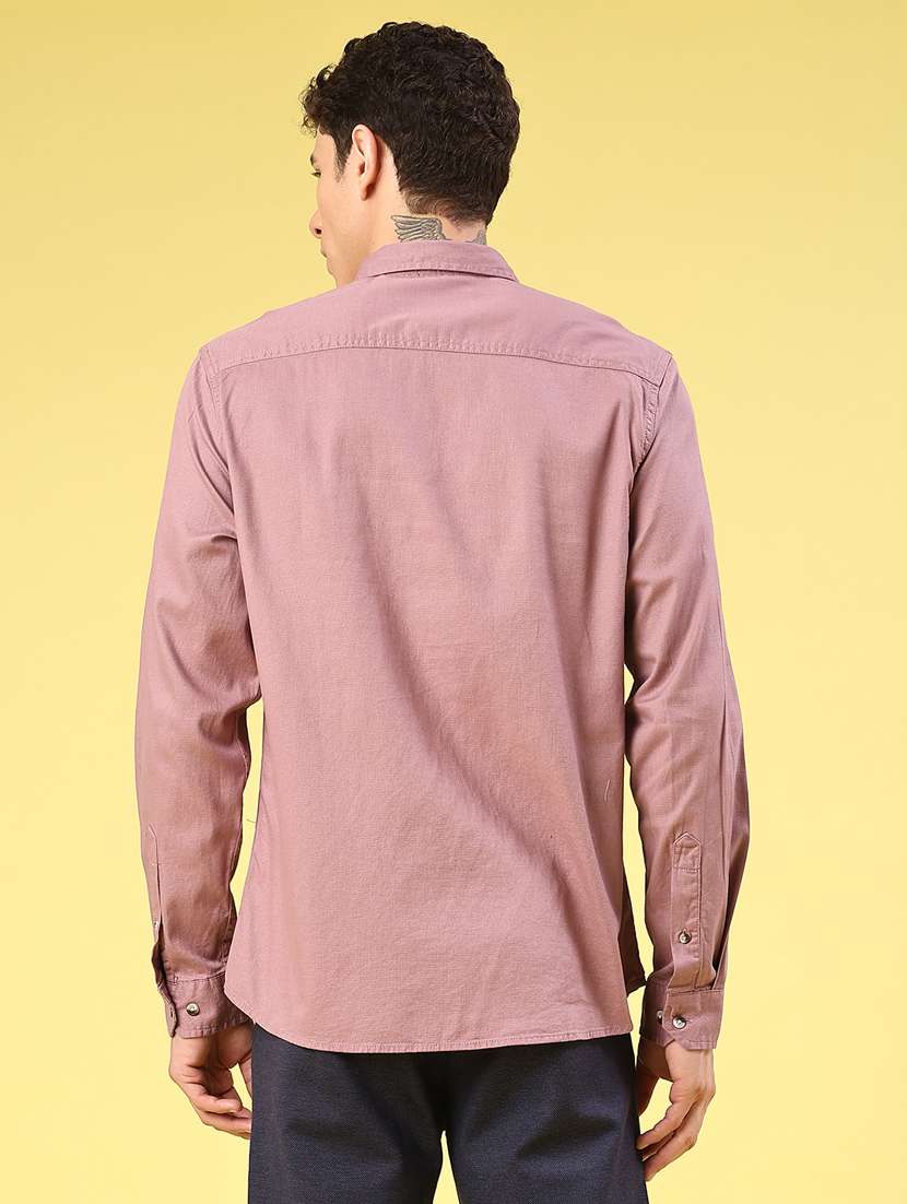 men solid long sleeve regular fit casual shirt - 22257003 -  Standard Image - 3