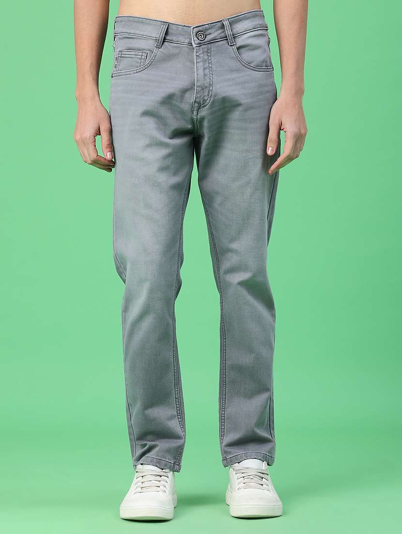 men washed mid rise full length relaxed fit jeans