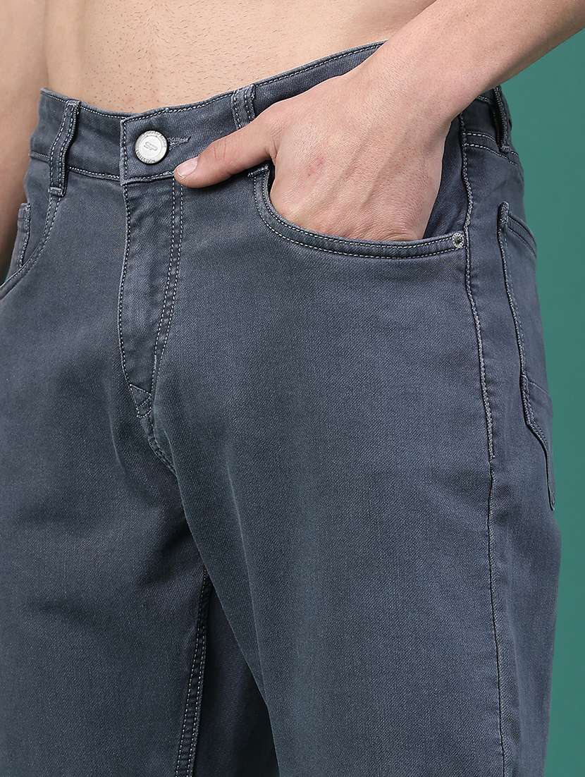 men plain mid rise full length slim fit jeans - 22257756 -  Standard Image - 5