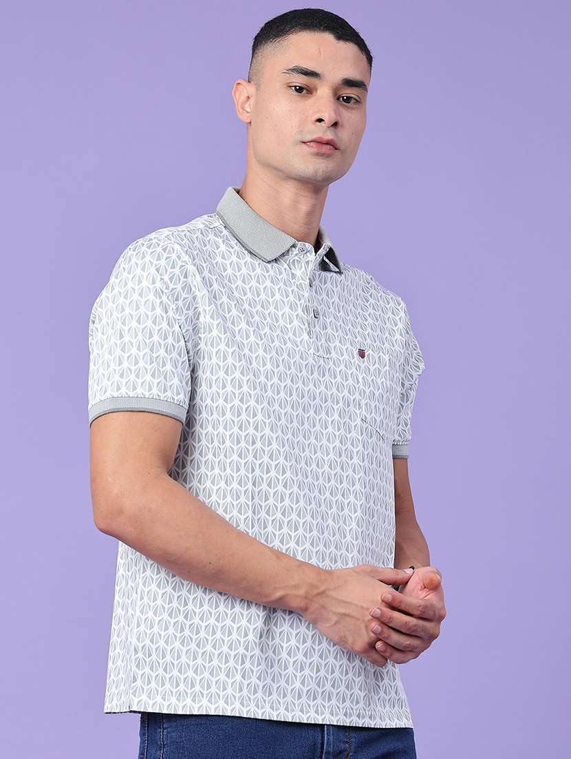 men printed short sleeve regular fit polo t-shirt - 22257777 -  Standard Image - 3