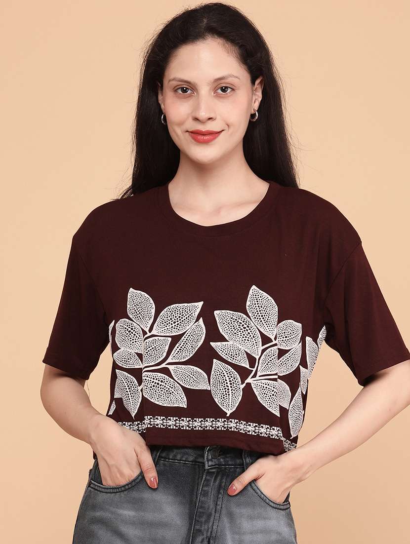 women printed short sleeve top