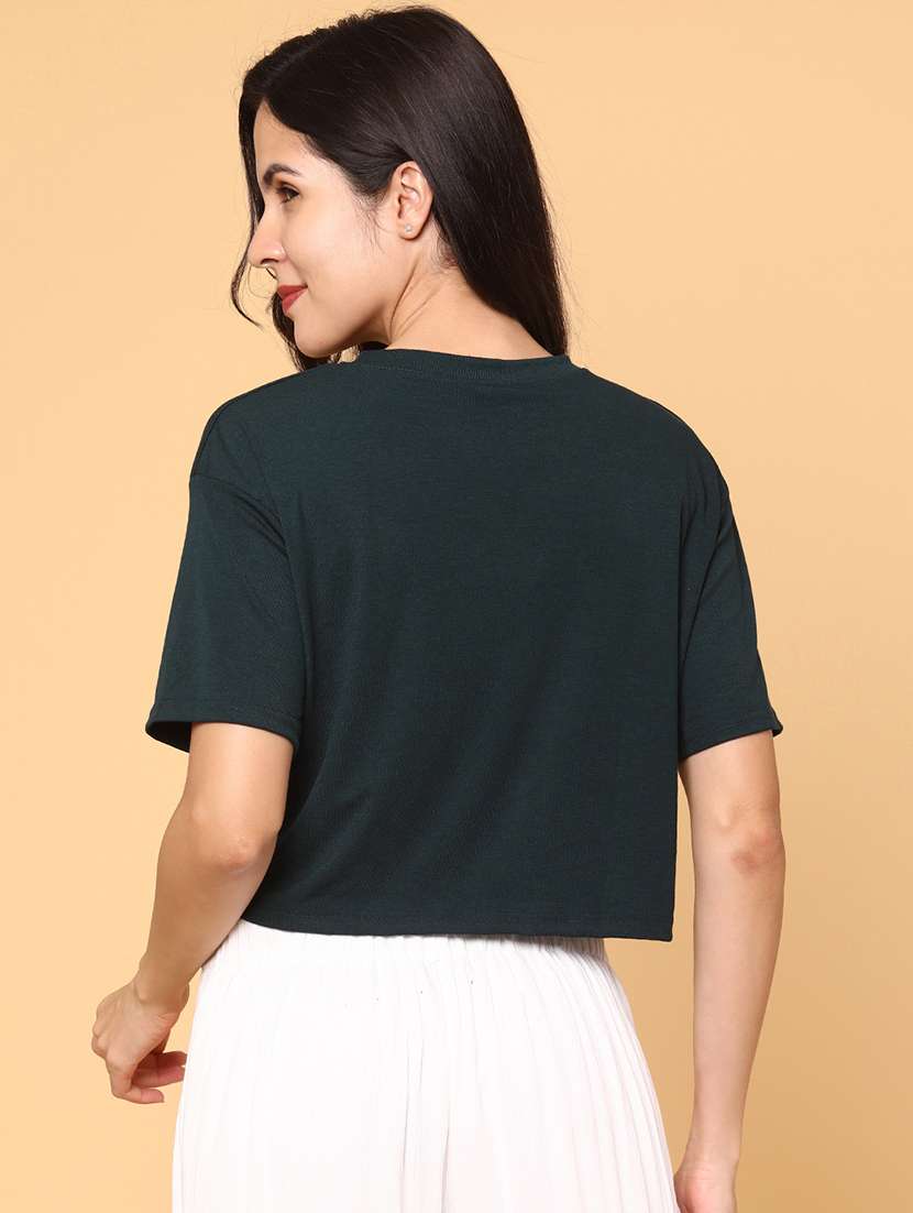 women printed short sleeve crop t-shirt - 22257792 -  Standard Image - 3