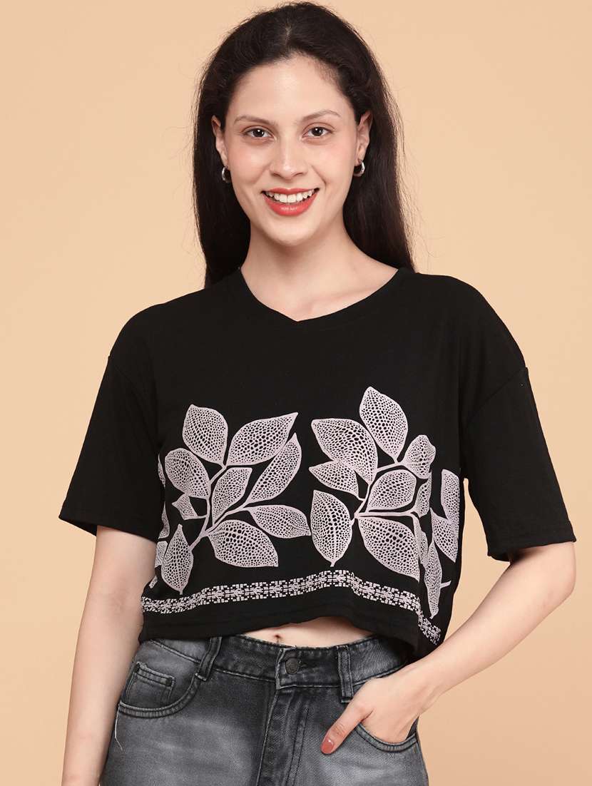 women printed short sleeve top