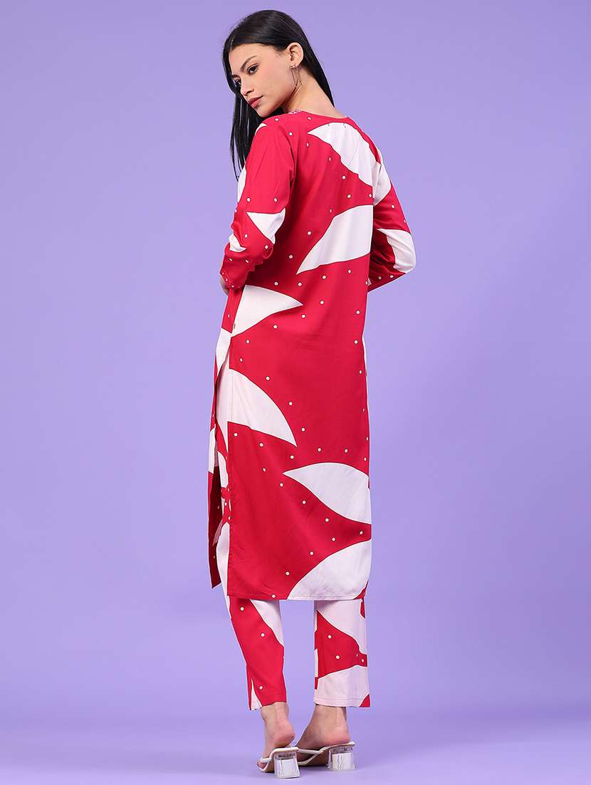women printed three quarter sleeve kurta pant with dupatta set - 22257816 -  Standard Image - 3