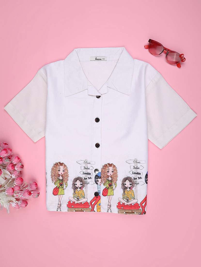 girls printed short sleeve top