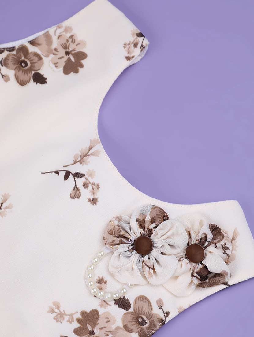 girls printed sleeveless flared frock - 22257994 -  Standard Image - 3