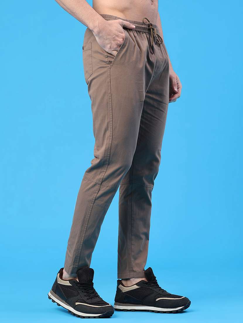 men solid mid rise full length track pant - 22258120 -  Standard Image - 3