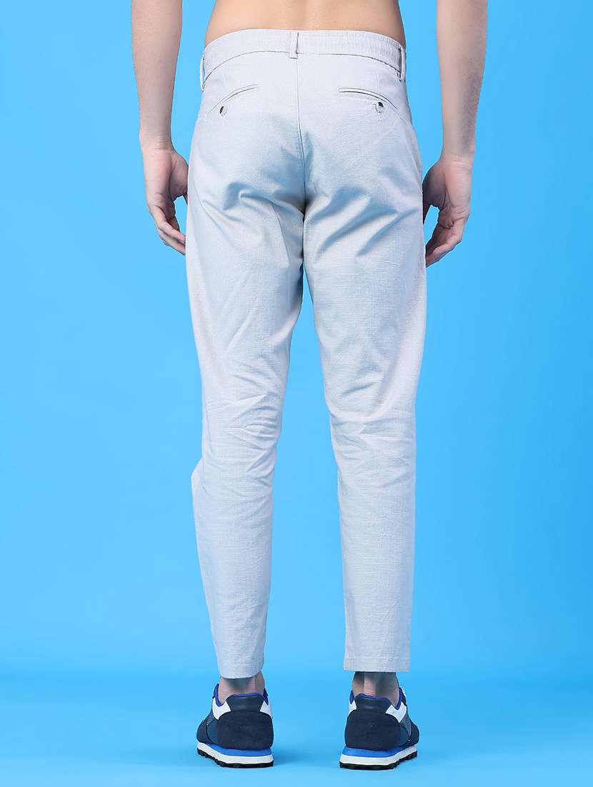 Men Solid Mid Rise Chinos Casual Trouser - 22258441 -  Standard Image - 3
