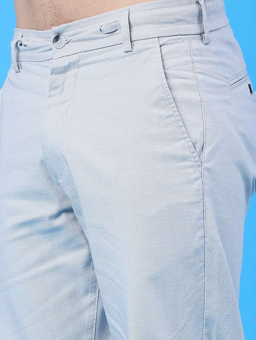 Men Solid Mid Rise Chinos Casual Trouser - 22258441 -  Standard Image - 5
