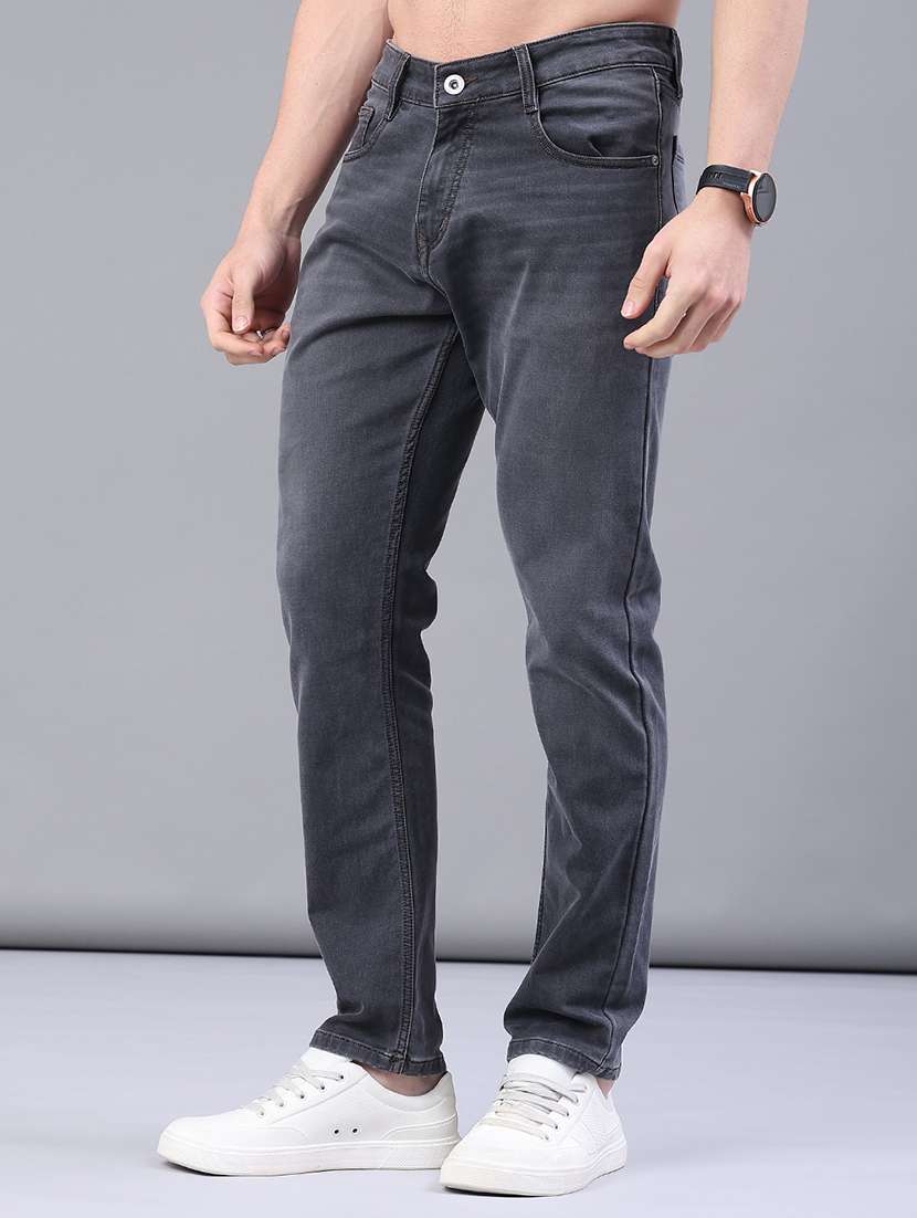men plain mid rise full length jeans - 22258481 -  Standard Image - 3