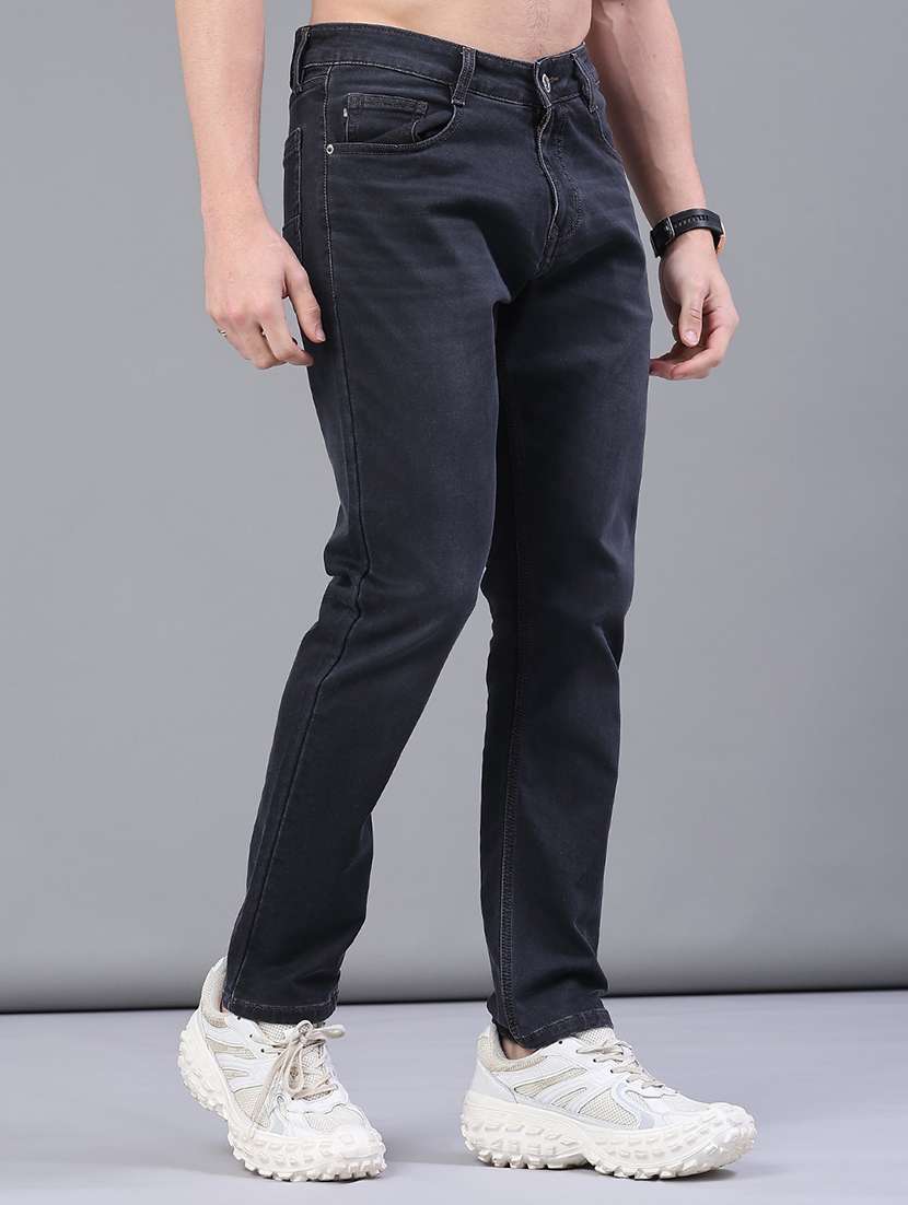 men plain mid rise full length jeans - 22258482 -  Standard Image - 3