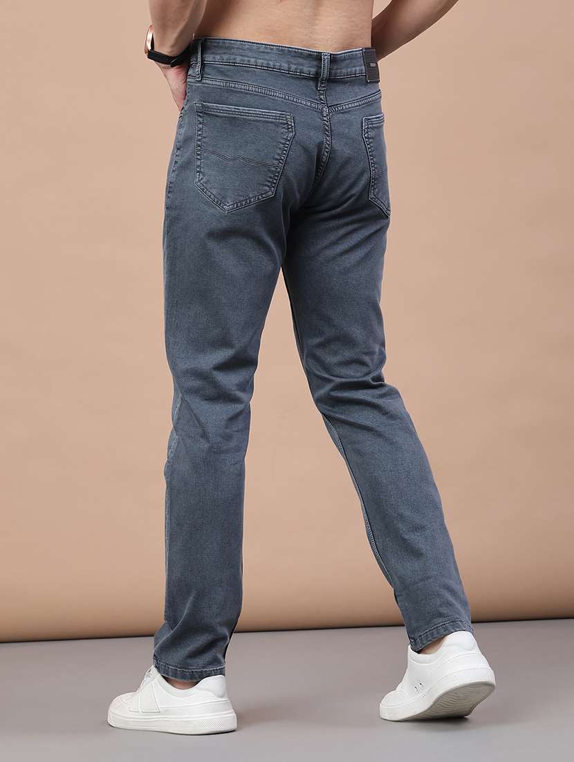 men plain mid rise full length jeans - 22258485 -  Standard Image - 3