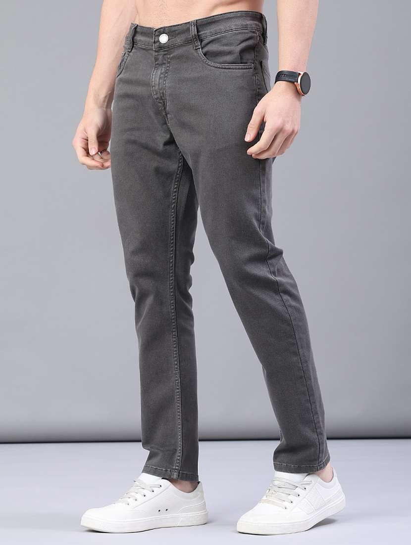 men plain mid rise full length jeans - 22258487 -  Standard Image - 3
