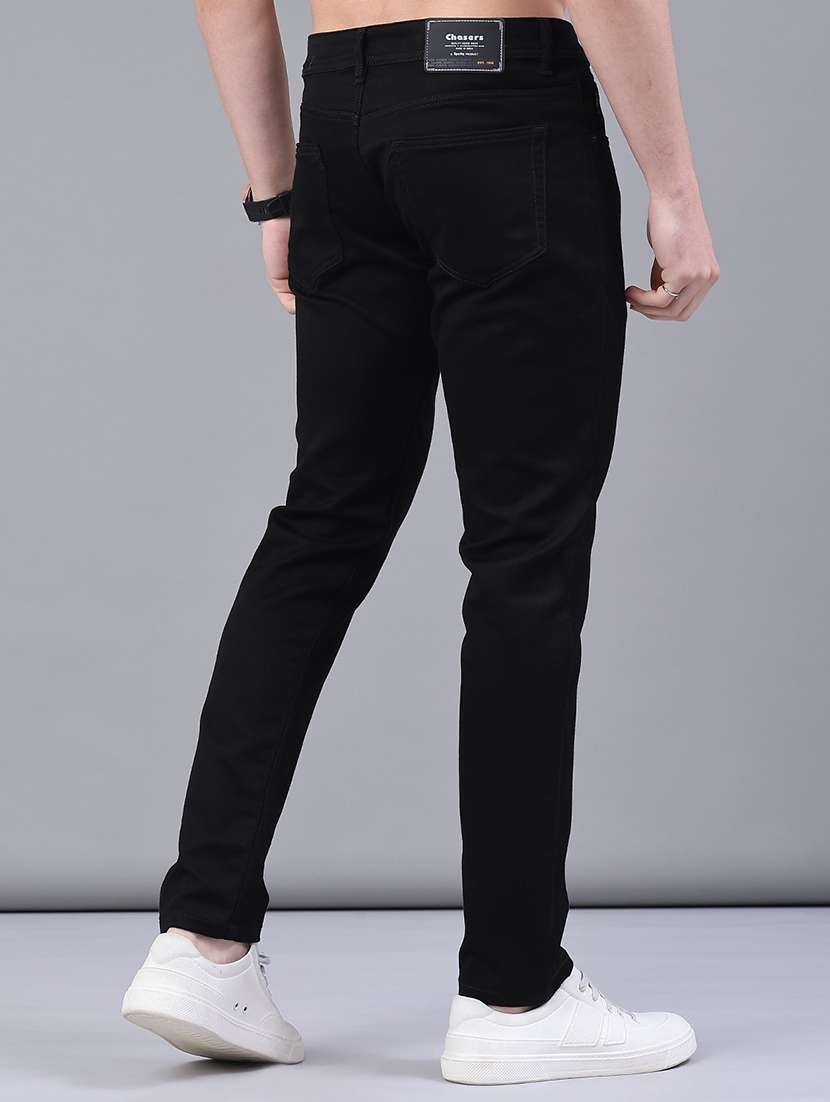 men plain mid rise full length jeans - 22258489 -  Standard Image - 3