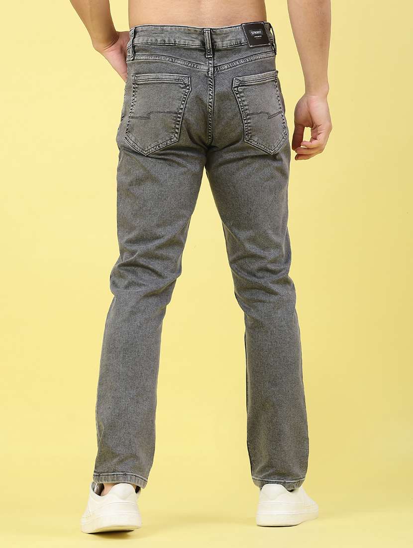 Men Plain Mid Rise Full Length Jeans - 22258490 -  Standard Image - 3