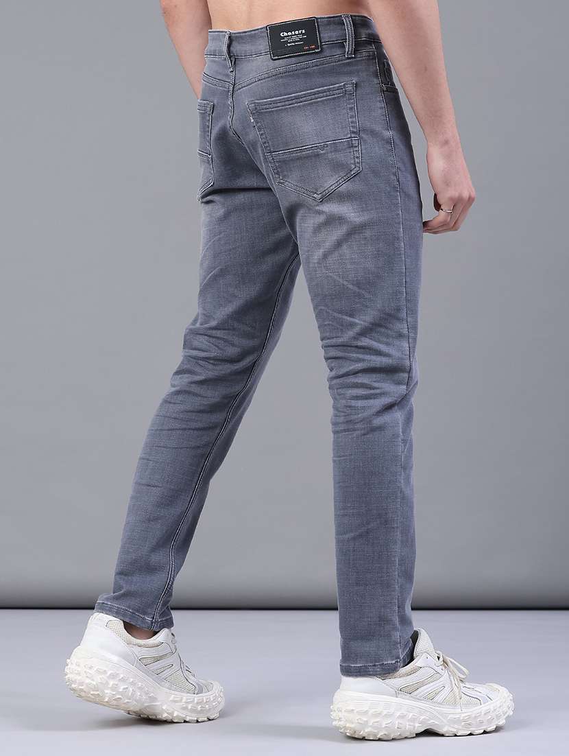 men plain mid rise full length jeans - 22258492 -  Standard Image - 3