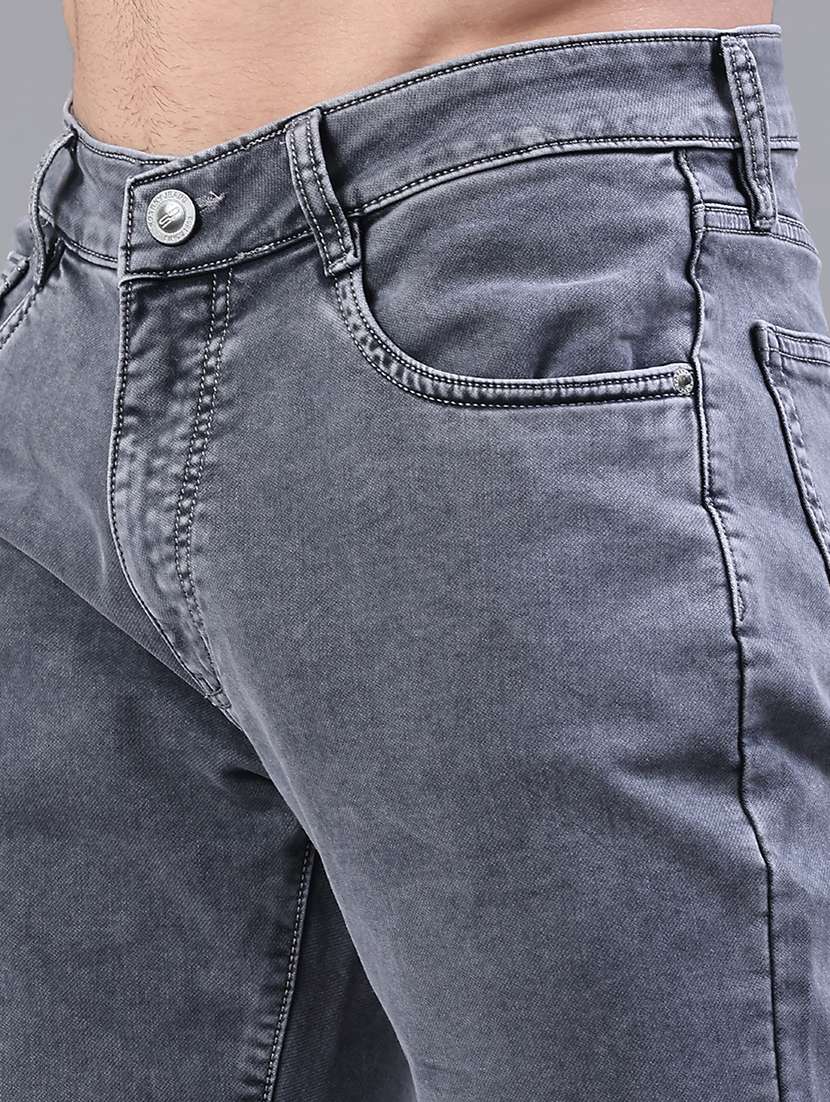 men plain mid rise full length jeans - 22258495 -  Standard Image - 5