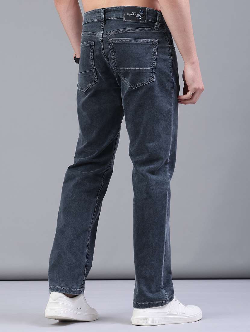 men plain mid rise full length jeans - 22258496 -  Standard Image - 3