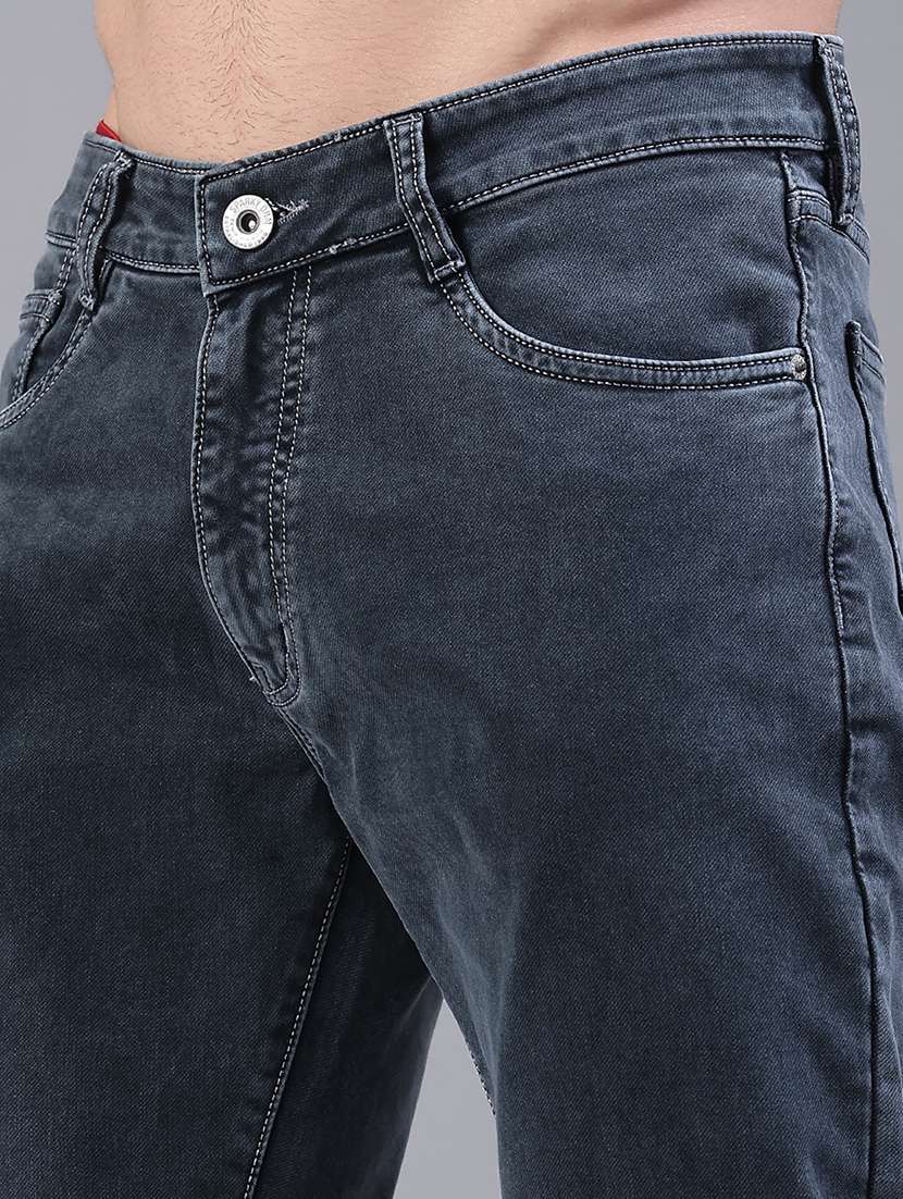 men plain mid rise full length jeans - 22258496 -  Standard Image - 5